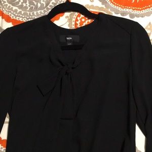 Dressy black shirt with bow